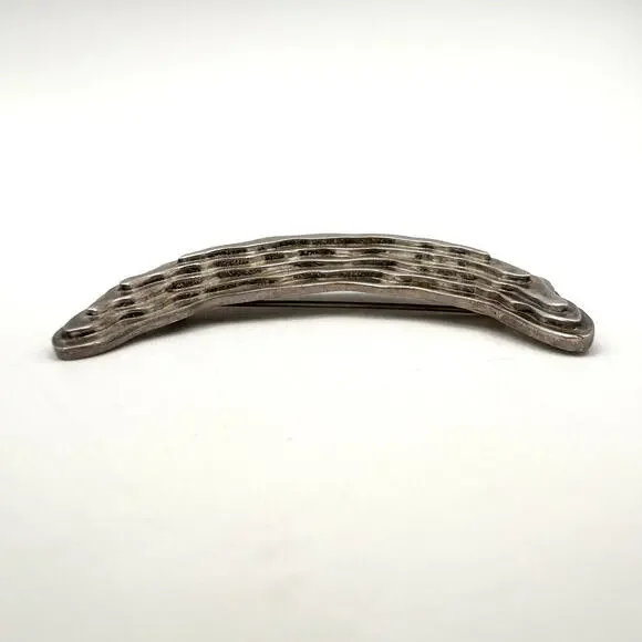 Sterling Silver Crescent Moon BroochVintage Modernist Signed NR Designer Pin